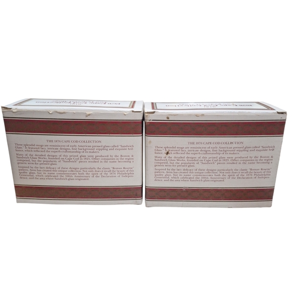 VTG Avon 1876 Cape Cod Collection Ruby Red Footed Pedestal Mugs Set Of 4 NOB - Picture 5 of 11